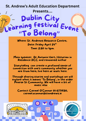 ST ANDREW'S ADULT ED EVENT FRI APRIL 24TH