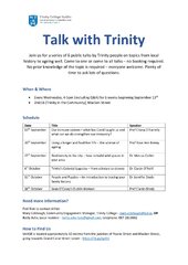 Talk with Trinity flyer